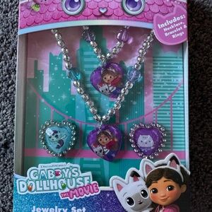 Disney Gabby's Dollhouse Heart Jewelry Set - Purple and Silver